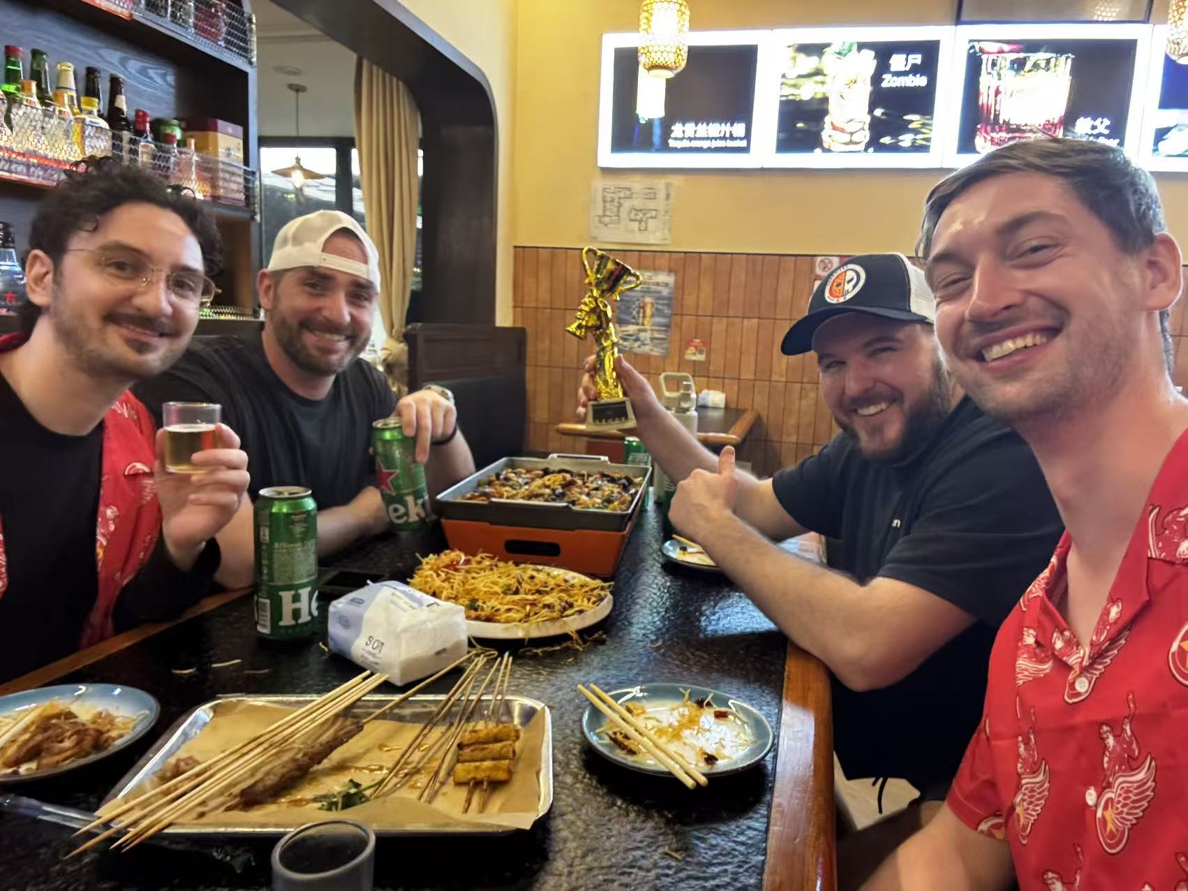 BIIH players celebrating Week 1 together after the games